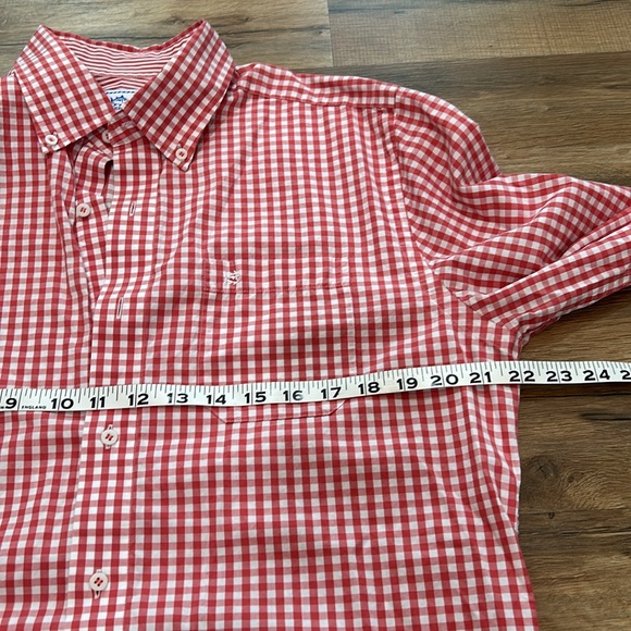 SOUTHERN TIDE MENS BOTTOW DOWN COLLAR T-SHIRT LONG SLEEVE RED CLASSIC FIT Sz M - Picture 9 of 13